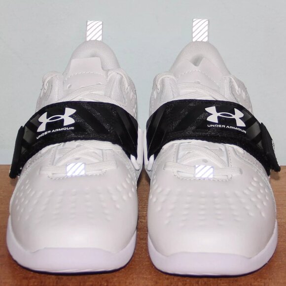 Under Armour Women Size 7.5 Reign Lifter Weight Lifting White Black 3023… - Picture 3 of 6